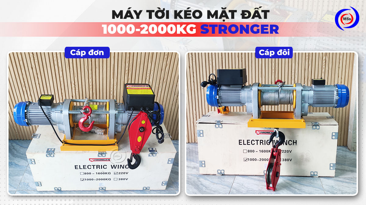 Máy tời kéo mặt đất 1000-2000kg Stronger Máy tời kéo mặt đất 1000-2000kg Stronger