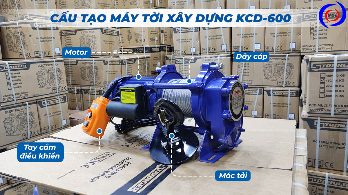 Cấu tạo máy tời xây dựng KCD-600 Cấu tạo máy tời xây dựng KCD-600