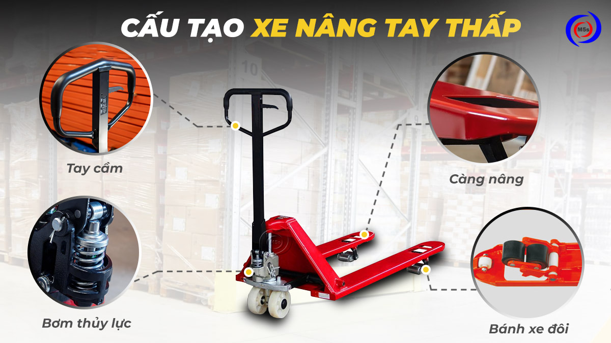 Cấu tạo xe nâng tay thấp Cấu tạo xe nâng tay thấp