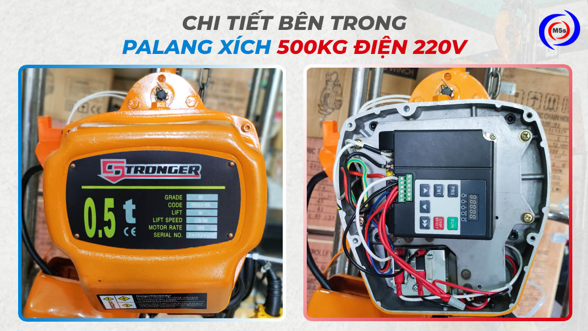 Cấu tạo pa lăng xích điện 500kg 220V Stronger Cấu tạo pa lăng xích điện 500kg 220V Stronger