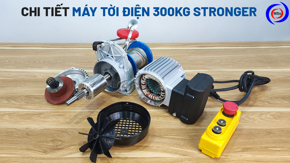 Chi tiết máy tời điện 300kg Stronger Chi tiết máy tời điện 300kg Stronger