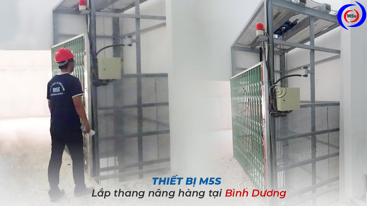 Thiết bị M5s lắp đặt thang nâng hàng tại Bình Dương Thiết bị M5s lắp đặt thang nâng hàng tại Bình Dương