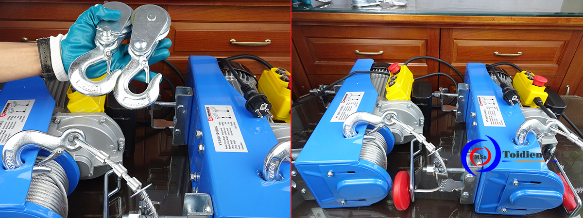 Tời điện mini 1200kg Stronger TỜI ĐIỆN MINI 600-1200KG STRONGER