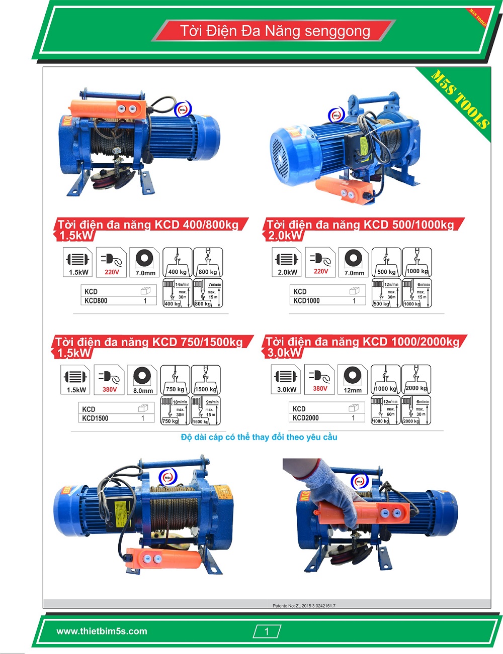 Tời điện đa năng Senggong