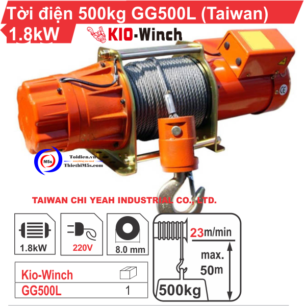 máy tời điện 500kg KIO WINCH máy tời điện 500kg KIO WINCH