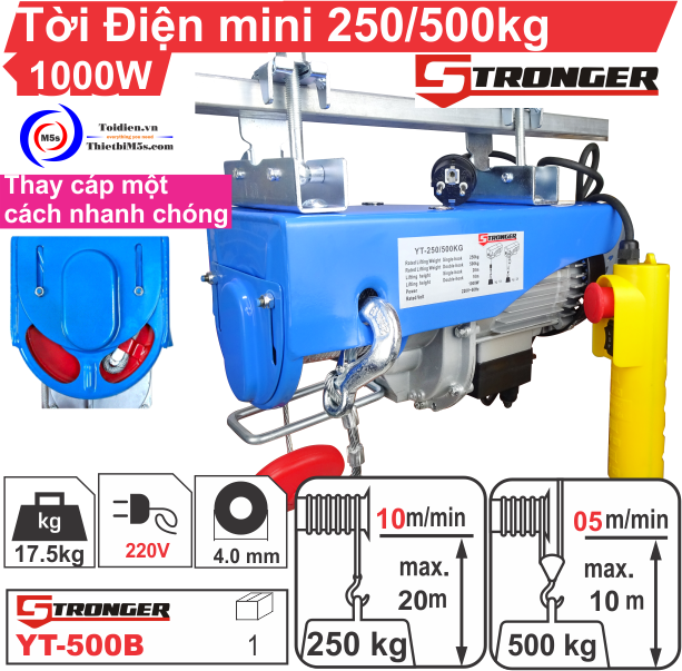 Máy tời điện 500kg Stronger Cân nhắc để chọn mua được tời điện 500kg giá tốt