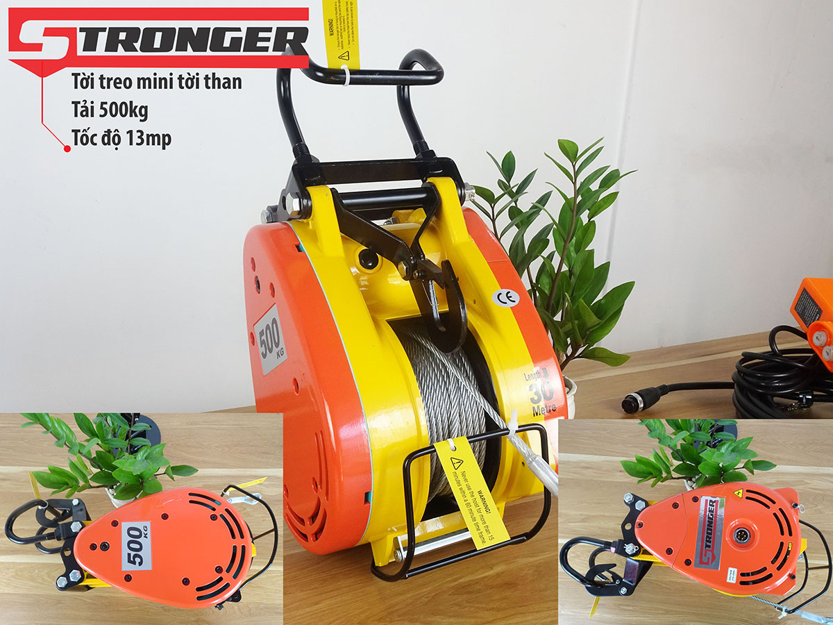 Máy tời điện mini Stronger 500kg CS-500 Máy tời điện mini Stronger 500kg CS-500