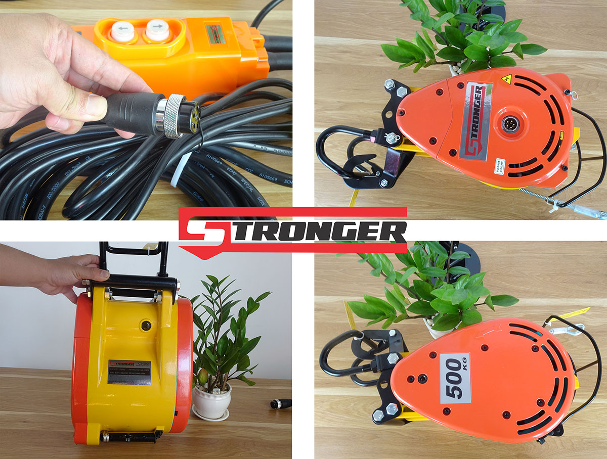 Máy tời điện mini Stronger 500kg CS-500 Máy tời điện mini Stronger 500kg CS-500