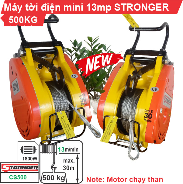 Máy tời điện mini Stronger 500kg CS-500 Máy tời điện mini Stronger 500kg CS-500