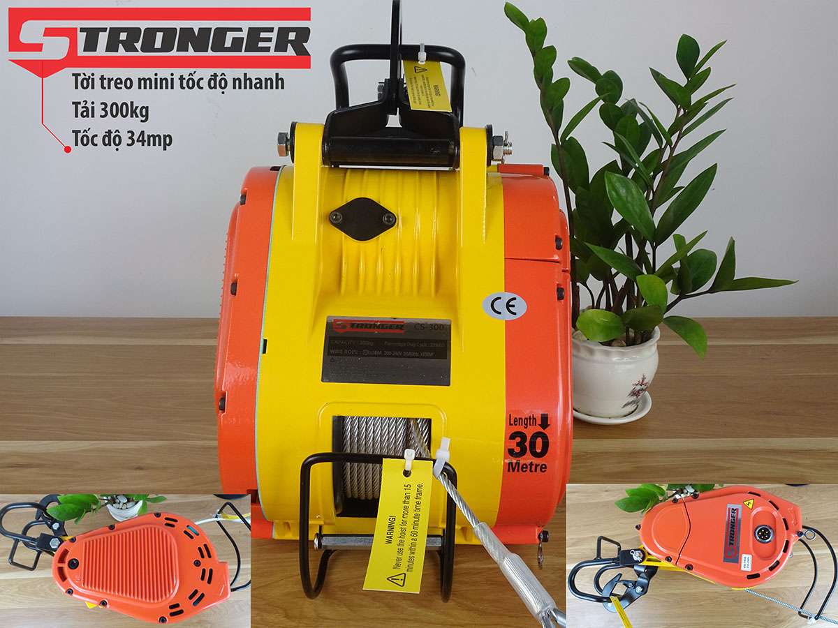 Máy tời điện tốc độ cao 34m/phút Stronger 300kg Máy tời điện tốc độ cao 34m/phút Stronger 300kg