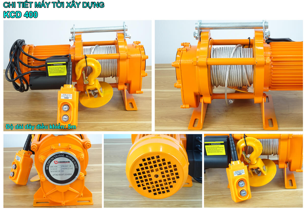 Máy tời điện xây dựng 200/400kg 22m/phút Stronger Máy tời điện xây dựng 200/400kg 22m/phút Stronger