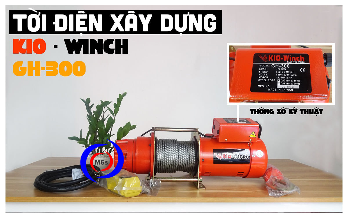 Máy tời nhanh 300kg KIO Winch GH-300 Máy tời nhanh 300kg KIO Winch GH-300