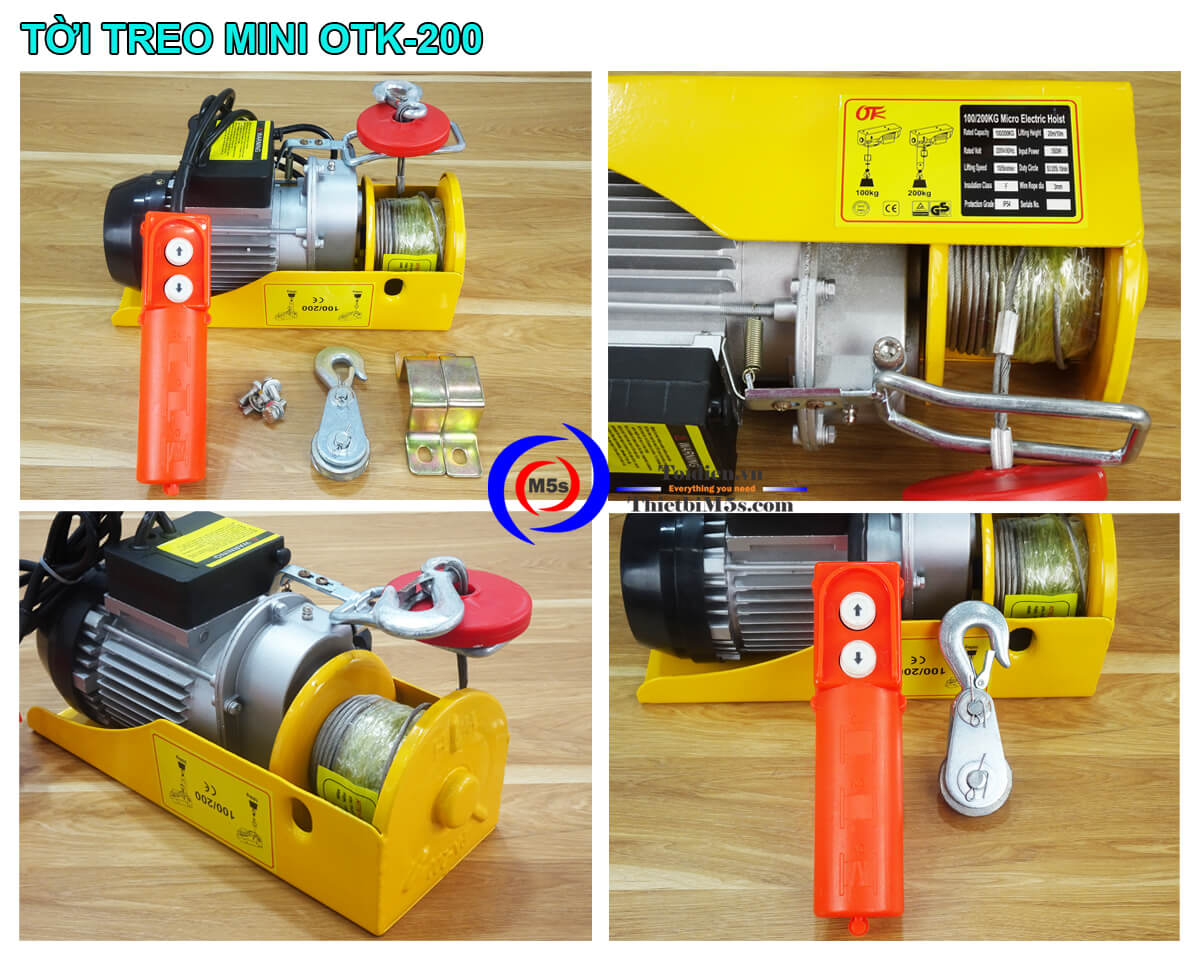 Máy tời treo mini 200kg OTK Máy tời treo mini 200kg OTK