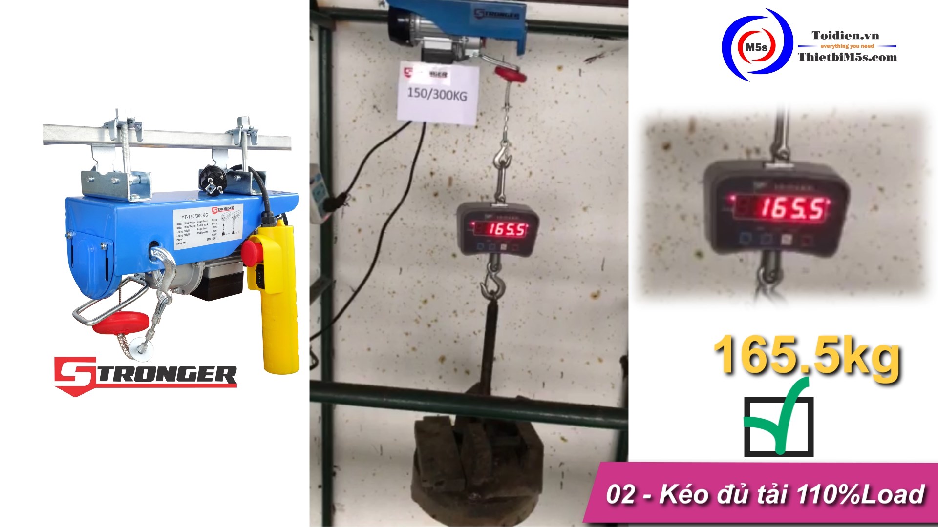 Máy tời treo Stronger thay thế máy tời treo mini cũ Máy tời treo mini Stronger thay thế máy tời treo mini cũ