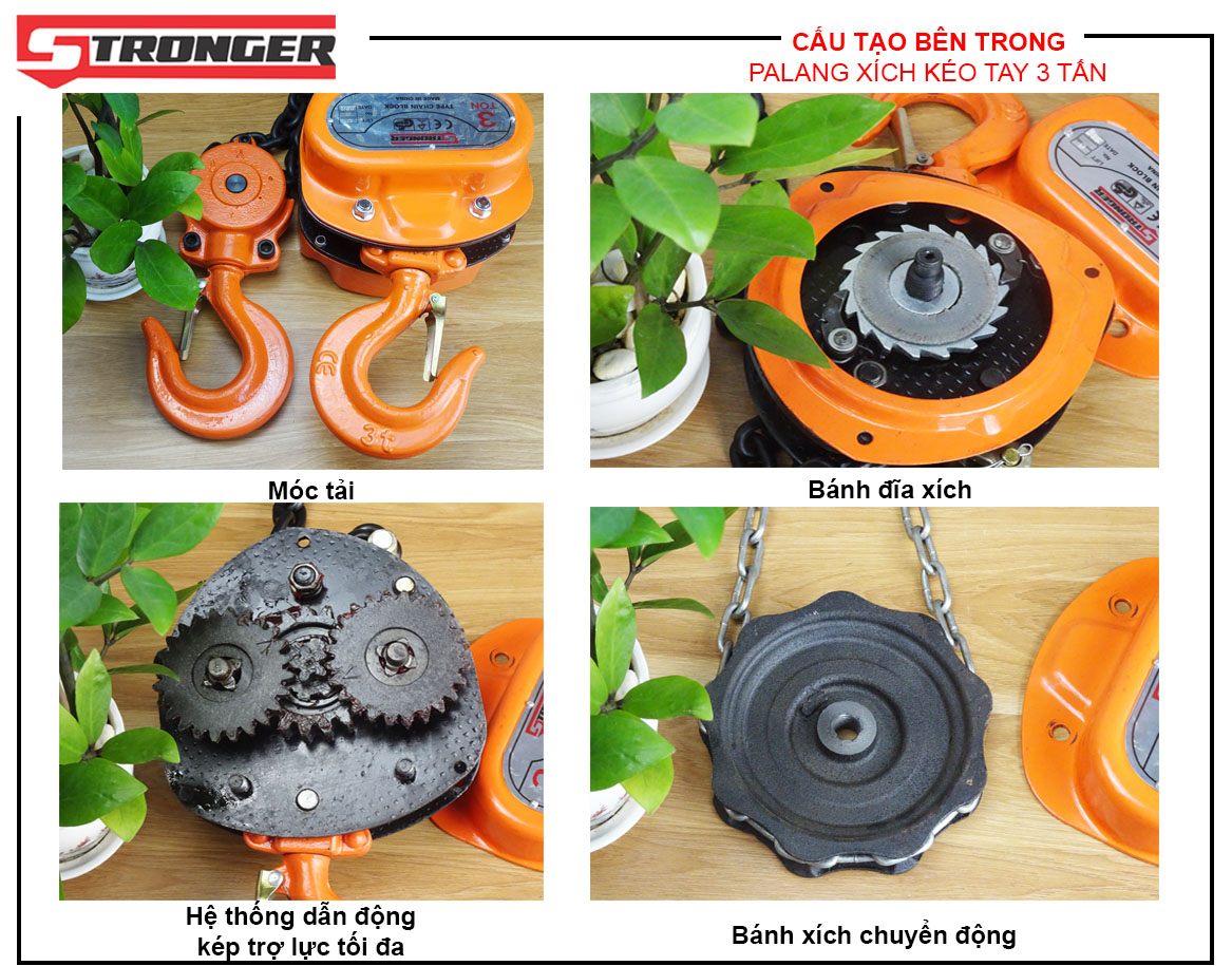 Pa lăng xích kéo tay 3 tấn Stronger Pa lăng xích kéo tay 3 tấn Stronger