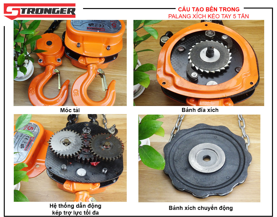 Pa lăng xích kéo tay 5 tấn-6m Stronger Pa lăng xích kéo tay 5 tấn-6m Stronger