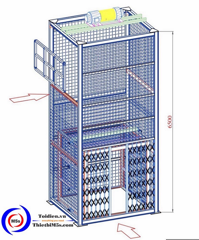 Thiết kế thang máy nâng hàng Thiết kế thang máy nâng hàng