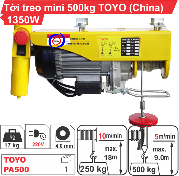 tời treo mini 500kg tời treo mini 500kg