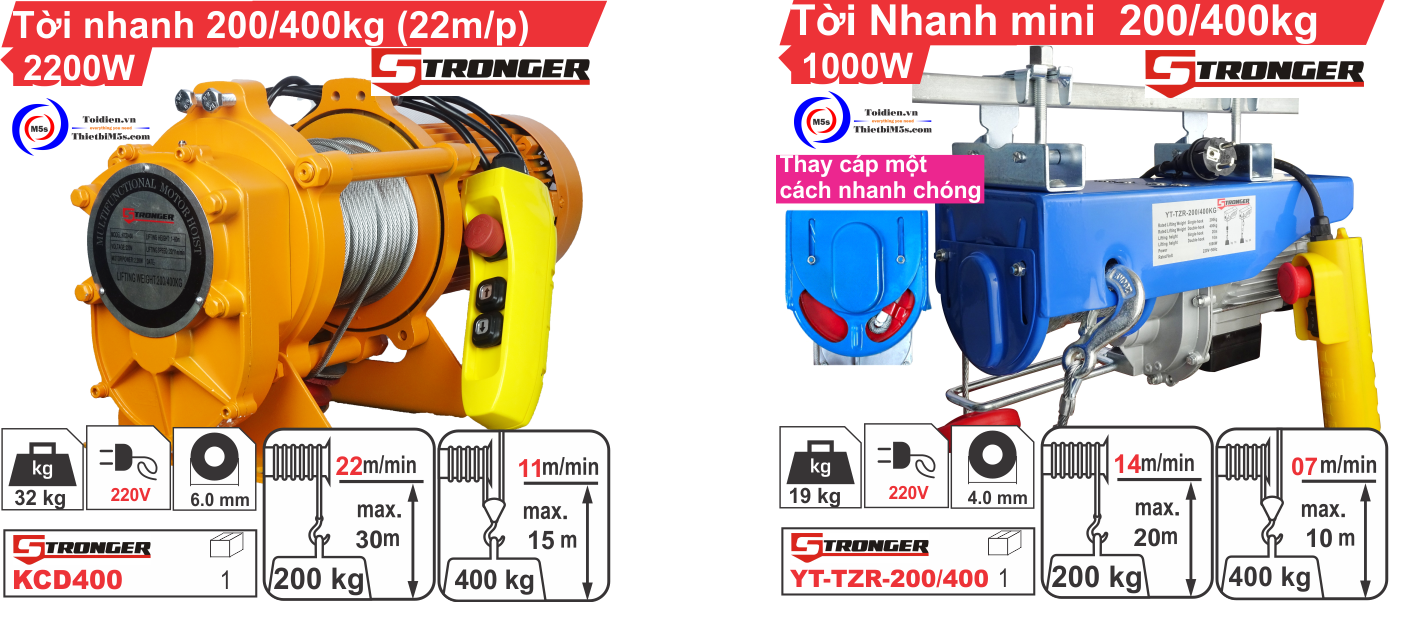 Tời nhanh Stronger - thay thế tời điện cũ Tời nhanh Stronger - thay thế tời điện cũ