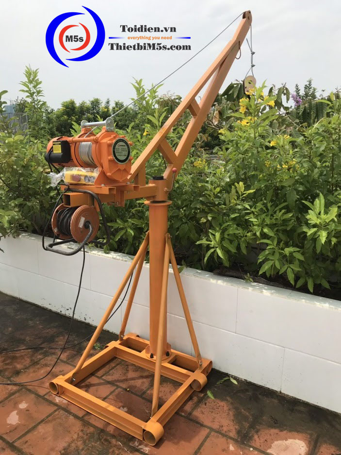 Tời điện kéo mặt đất Stronger và cẩu xoay mini 360 độ Tời điện kéo mặt đất Stronger và cẩu xoay mini 360 độ