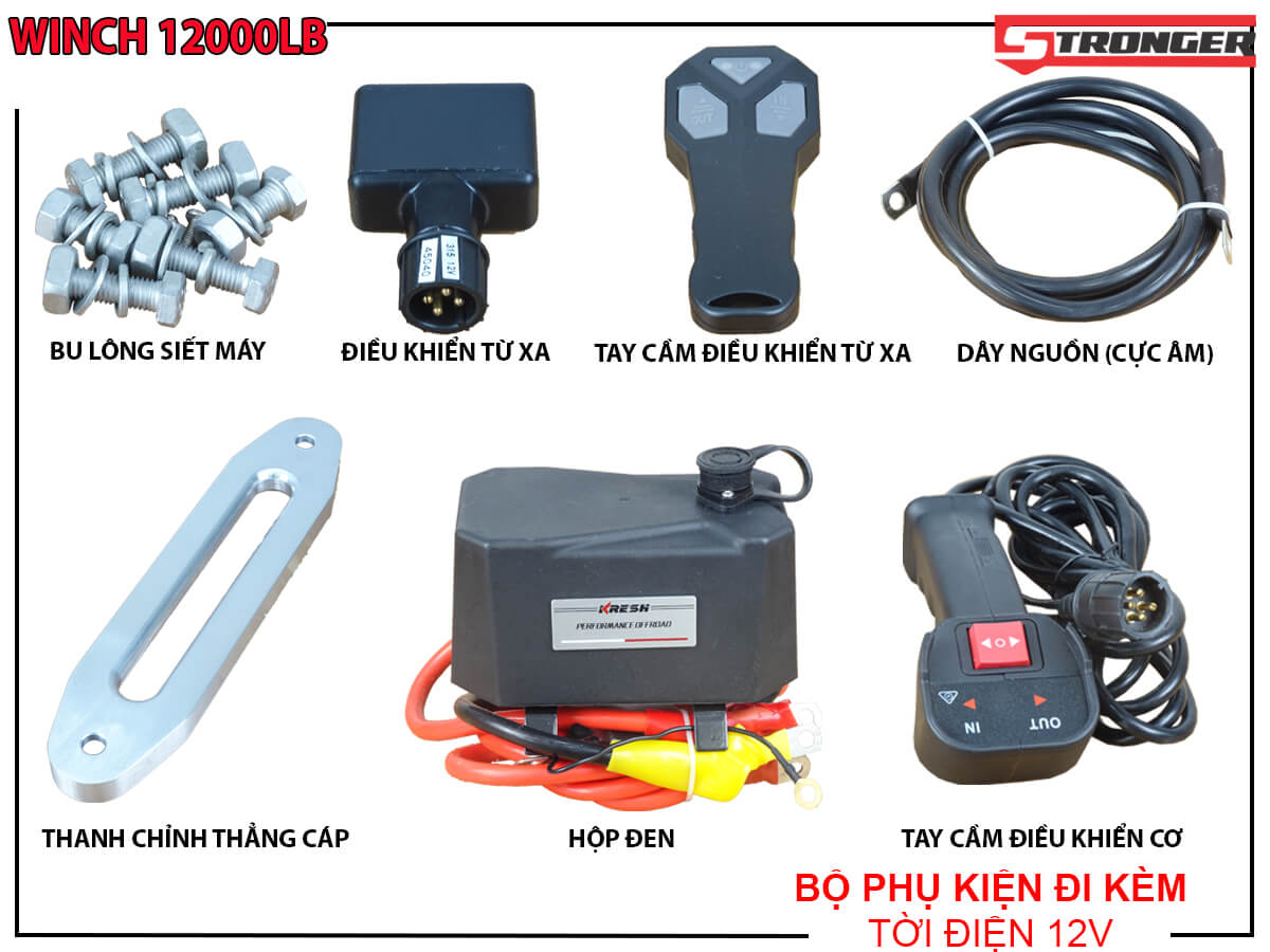 Tời điện 12V 12000Lbs Stronger Tời điện 12V 12000Lbs Stronger