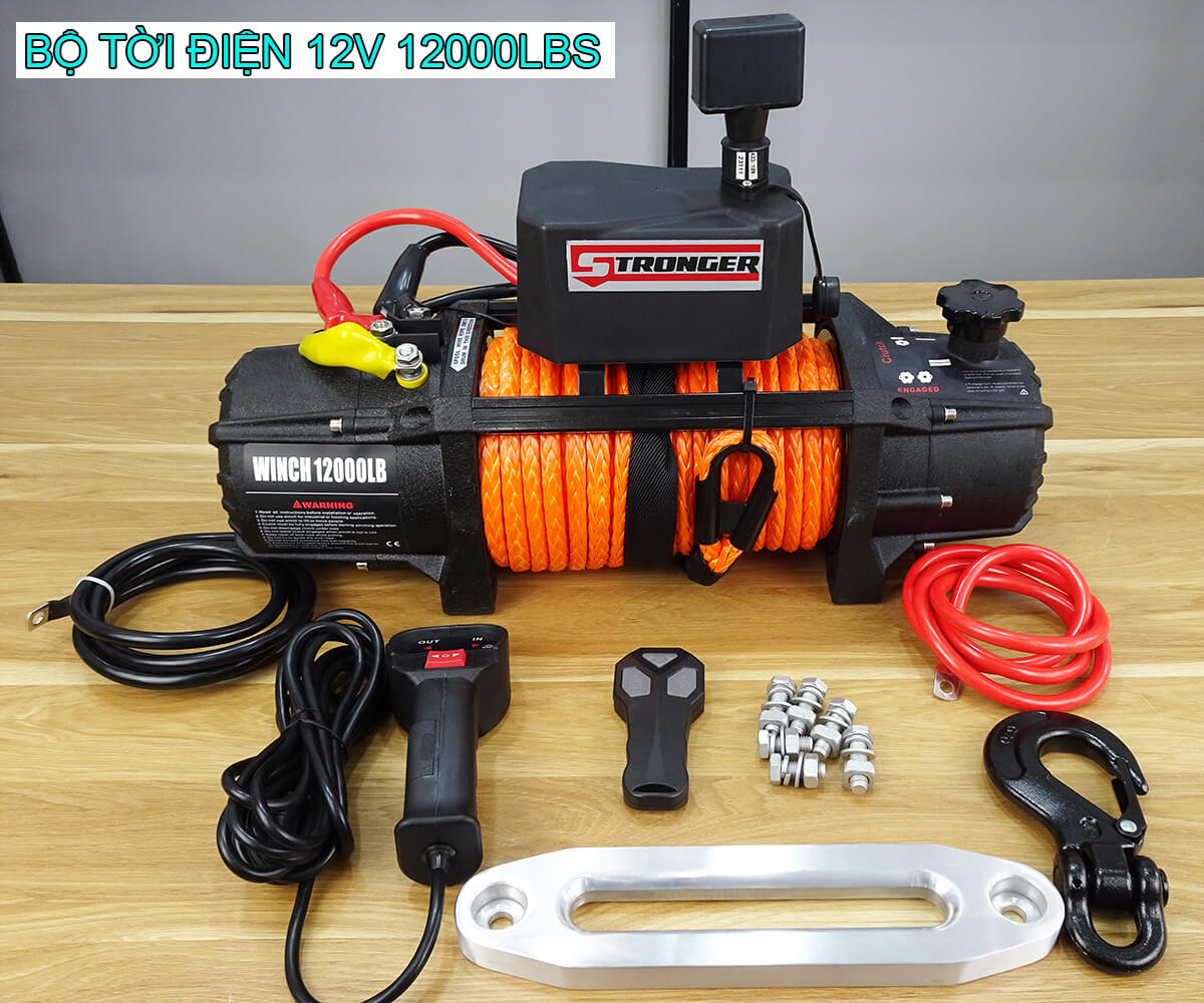 Tời điện kéo xe 12V 12000Lbs STRONGER Tời điện kéo xe 12V 12000Lbs STRONGER
