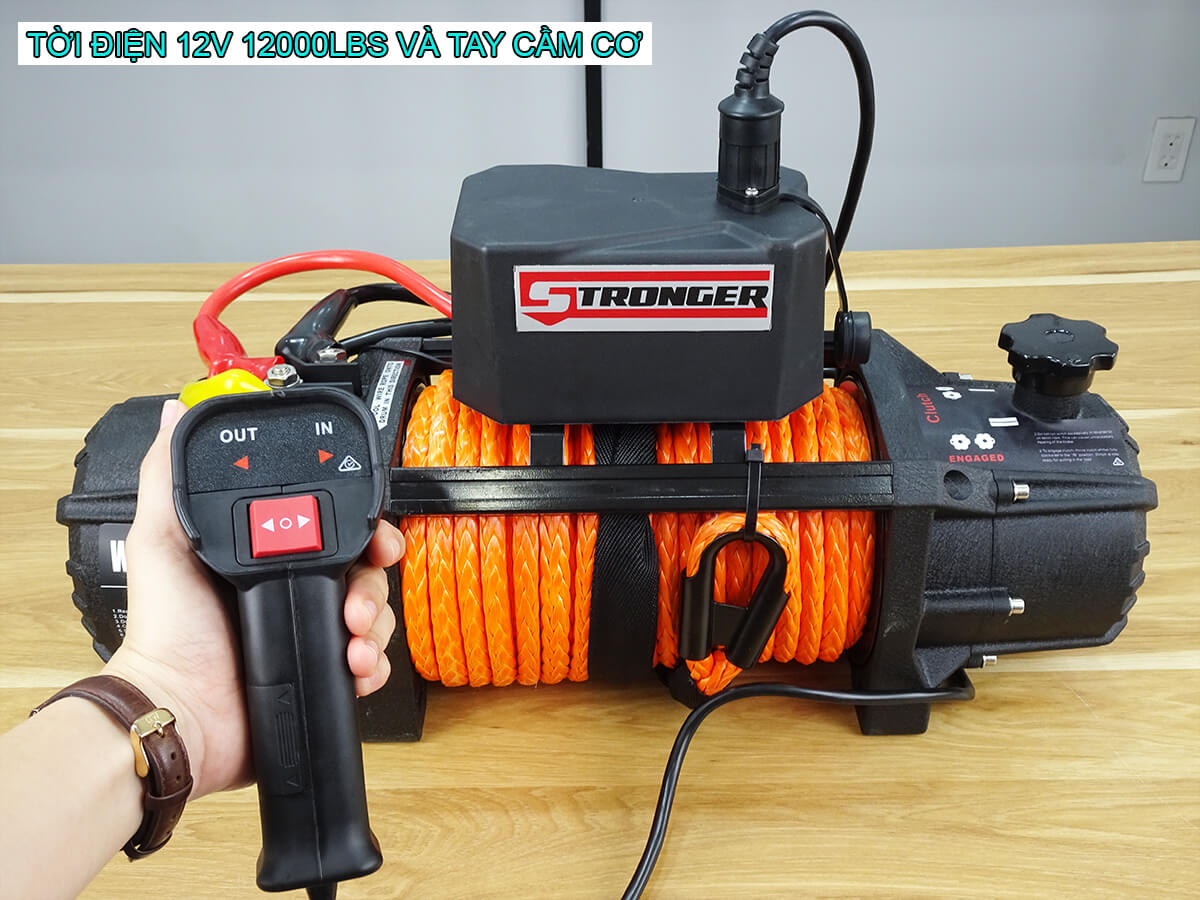 Tời điện kéo xe 12V 12000Lbs STRONGER Tời điện kéo xe 12V 12000Lbs STRONGER