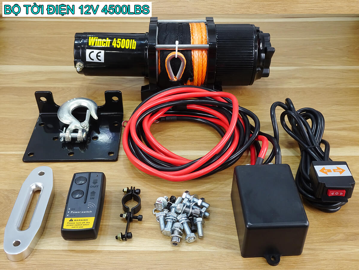 Tời điện kéo xe 12v 4500LBs STRONGER Tời điện kéo xe 12v 4500LBs STRONGER