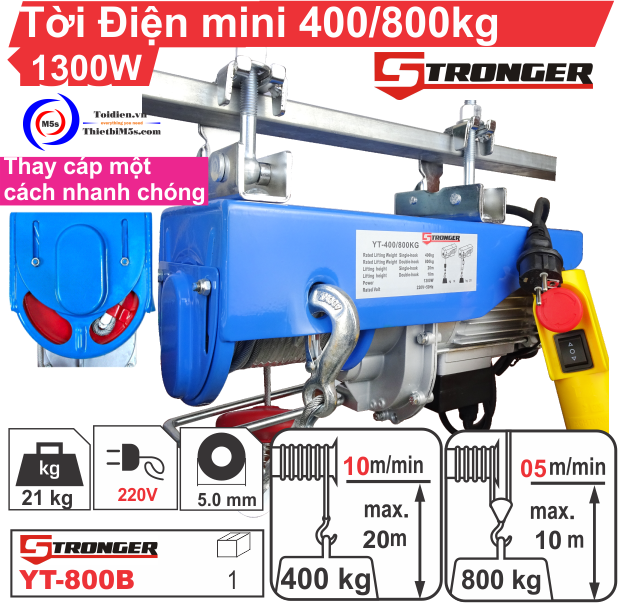 Máy tời điện mini 600-1200kg Stronger Top 3 máy tời điện mini bạn nên sở hữu ngay lập tức