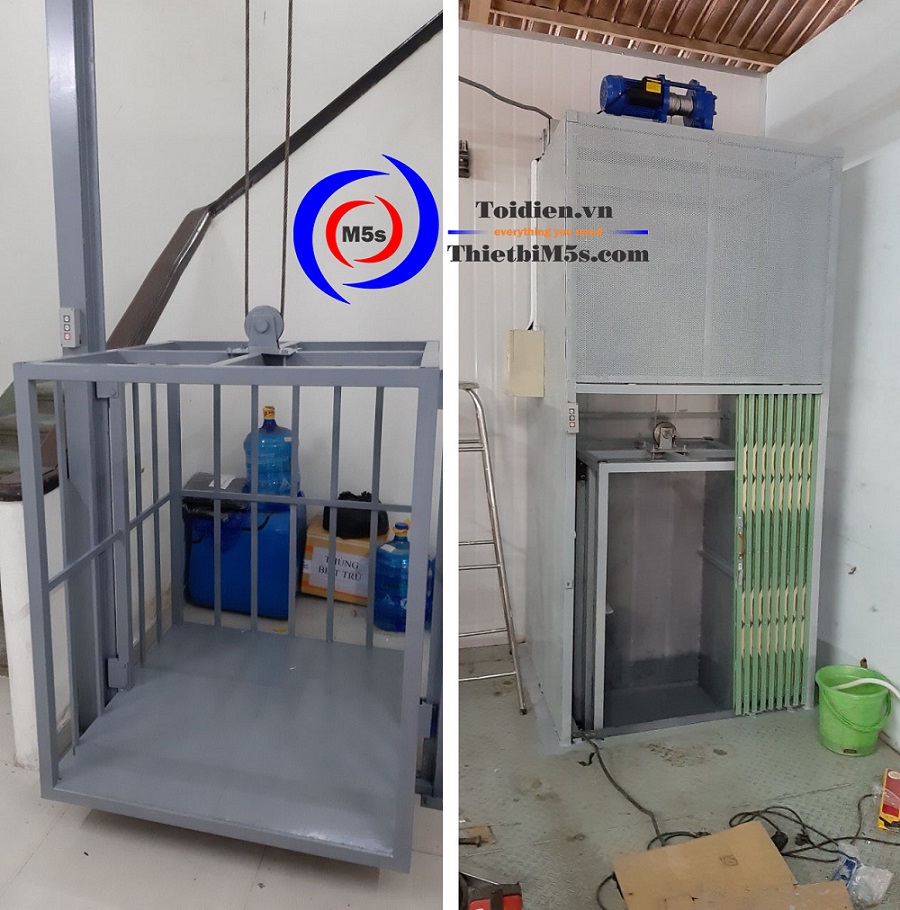 Thiết kế thang nâng hàng từ máy tời kéo mặt đất Thiết kế thang nâng hàng từ máy tời kéo mặt đất