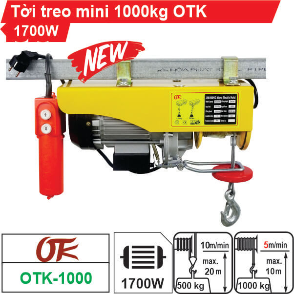 Máy tời treo mini 1000kg OTK Máy tời treo mini 1000kg OTK