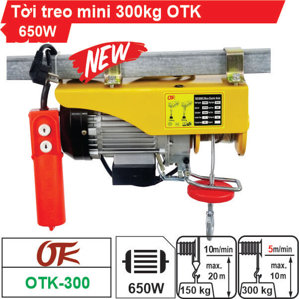 Máy tời treo mini 300kg OTK Máy tời treo mini 300kg OTK
