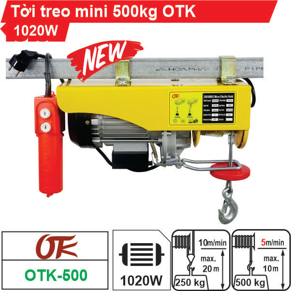 Máy tời treo mini 500kg OTK Máy tời treo mini 500kg OTK