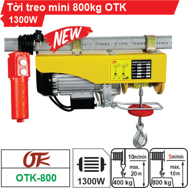 Máy tời treo mini 800kg OTK Máy tời treo mini 800kg OTK