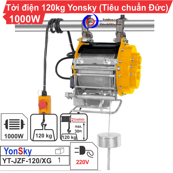 tời điện yonsky 120kg 1000w tời điện yonsky 120kg 1000w
