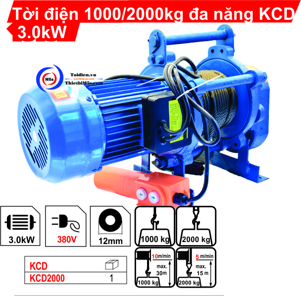 Tời điện 2 tấn đa năng Senggong