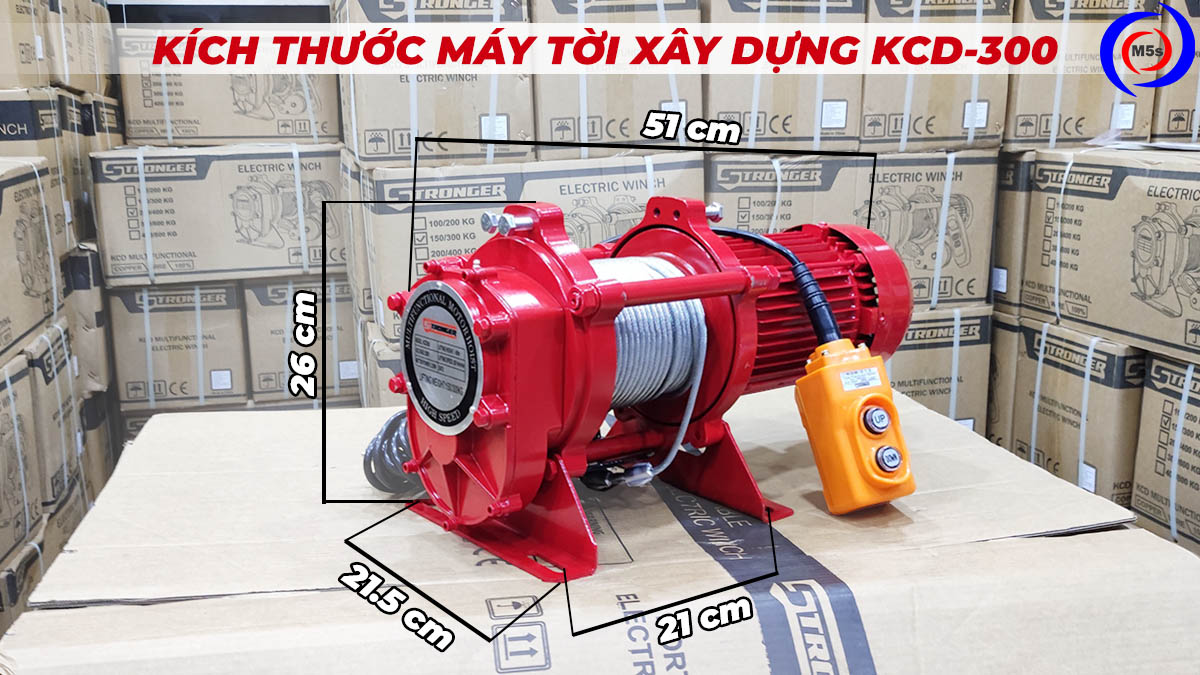 Kích thước máy tời điện xây dựng KCD300 Kích thước máy tời điện xây dựng KCD300