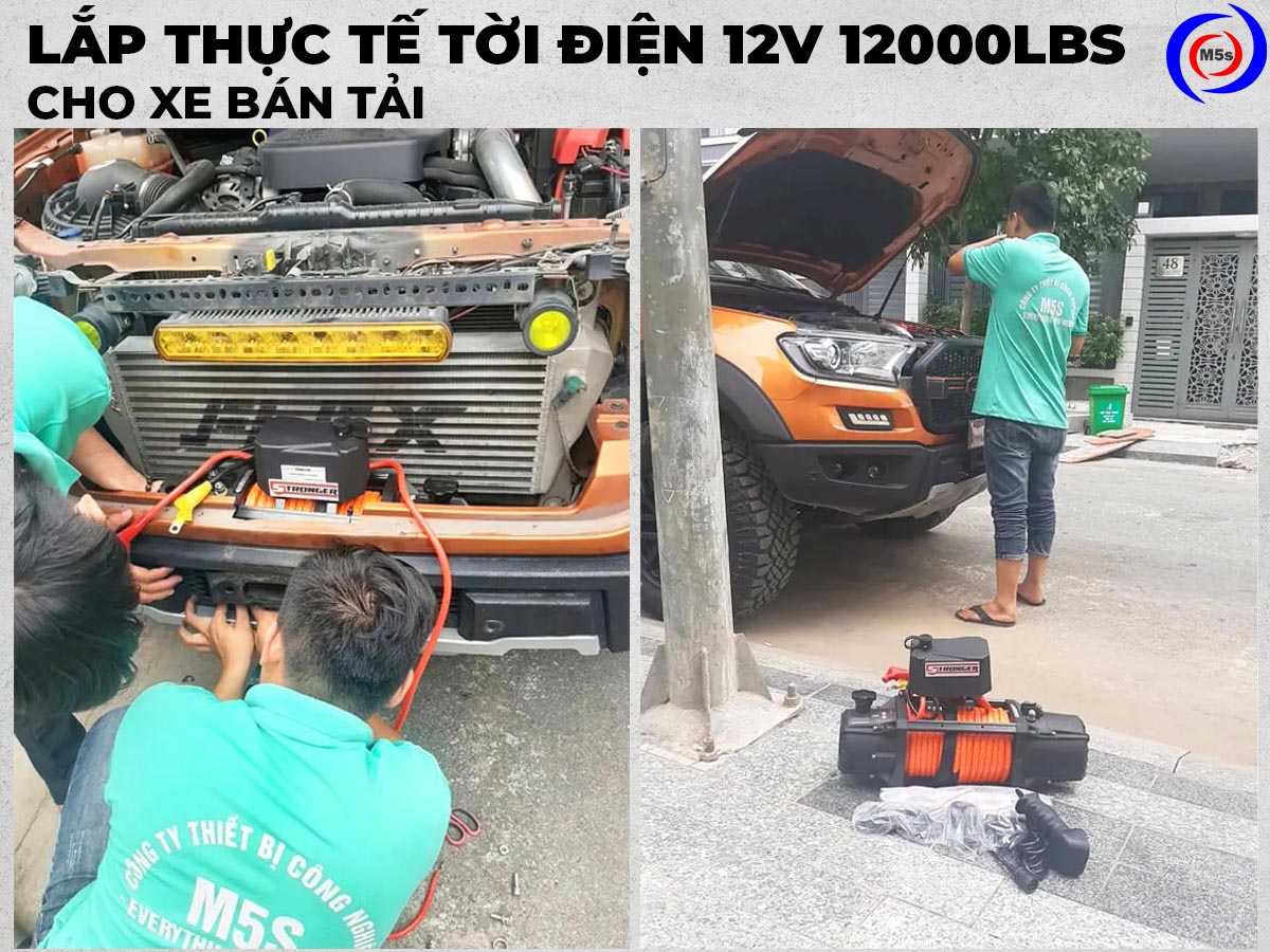 Lắp đặt thực tế tời điện 12V 12000LPS cho xe bán tải Lắp đặt thực tế tời điện 12V 12000LPS cho xe bán tải