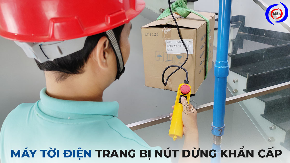 Máy tời điện trang bị nút dừng khẩn cấp Máy tời điện trang bị nút dừng khẩn cấp