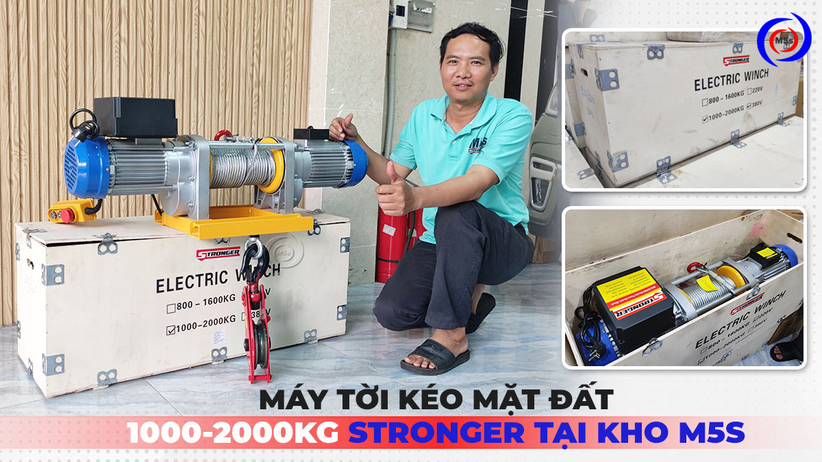 Máy tời kéo mặt đất 1000-2000kg Stronger tại công ty M5s Máy tời kéo mặt đất 1000-2000kg Stronger tại công ty M5s