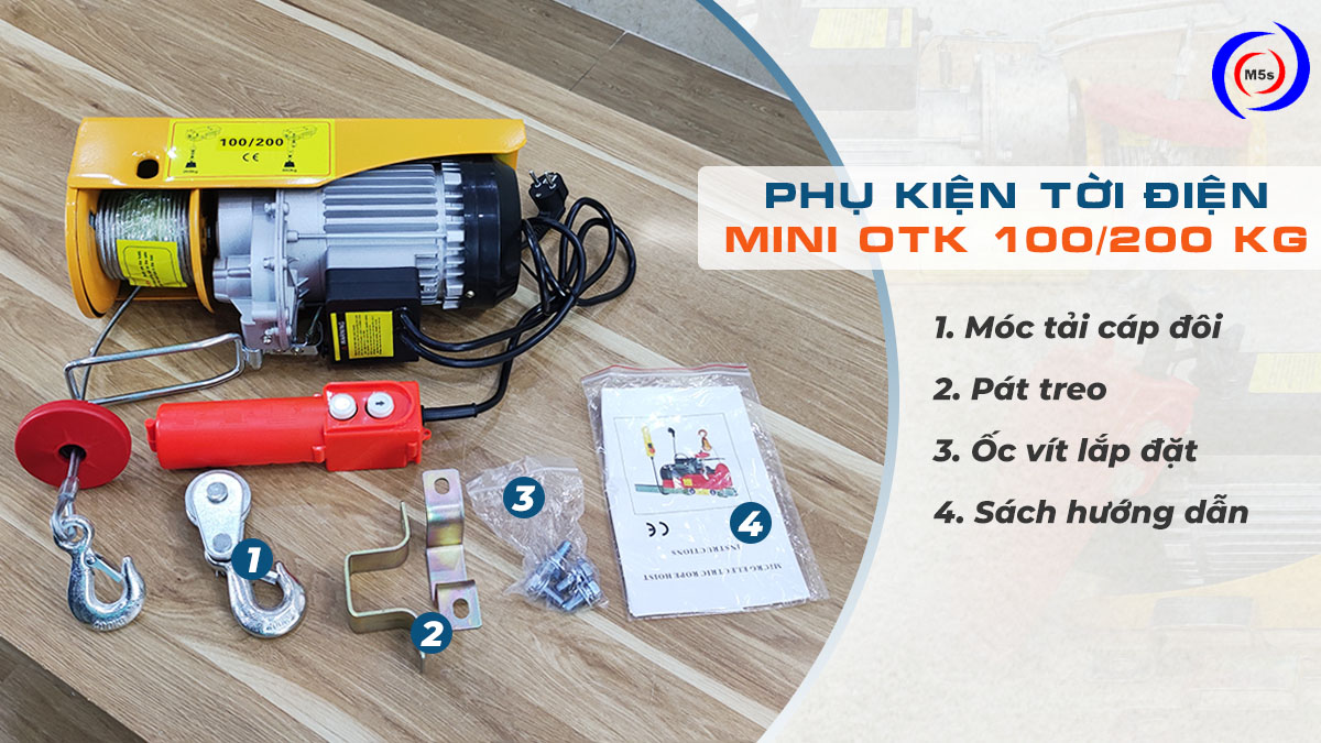 Phụ kiện tời treo mini 200kg OTK Phụ kiện tời treo mini 200kg OTK