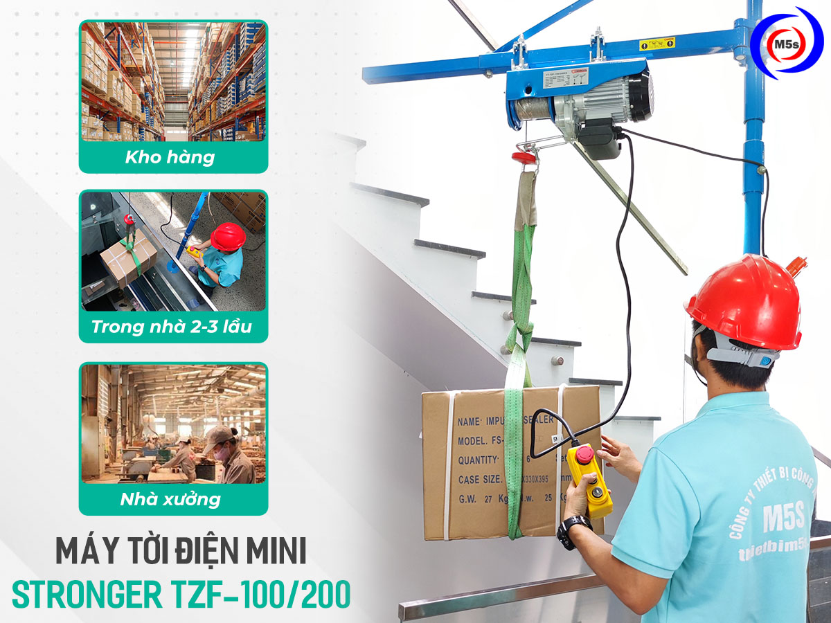Tời gia đình mini TZF-100/200 20m/p Stronger Tời gia đình mini TZF-100/200 20m/p Stronger