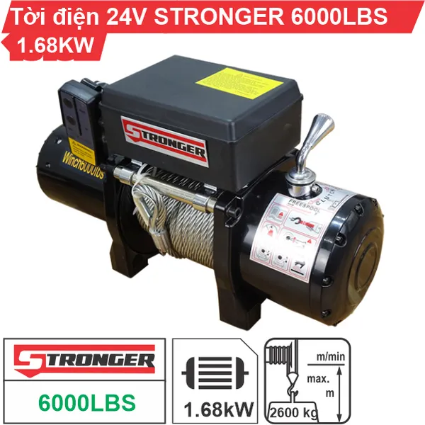 Tời điện 24V Stronger 6000Lbs