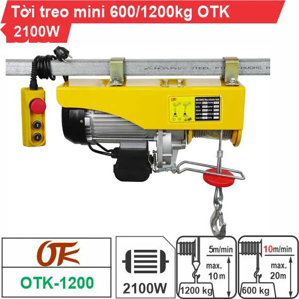 Máy tời treo mini 1200kg OTK