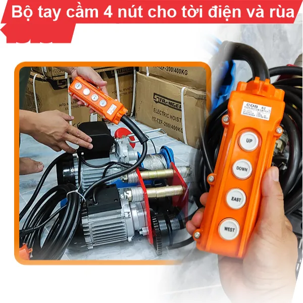 Bộ tay cầm 4 nút cho tời điện và rùa