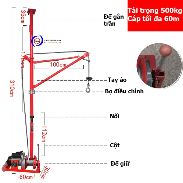 CẨU XOAY MINI 500KG
