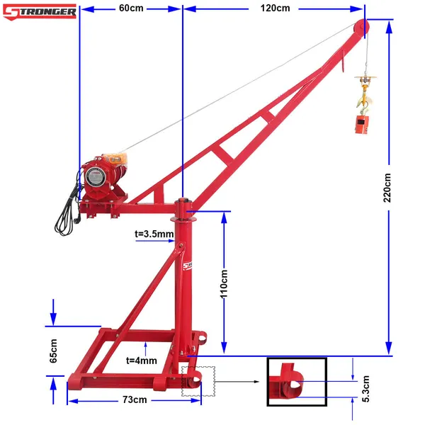 Cẩu xoay mini 360 độ 500kg