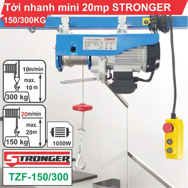 Máy tời điện nhanh mini 20m/p STRONGER 150KG