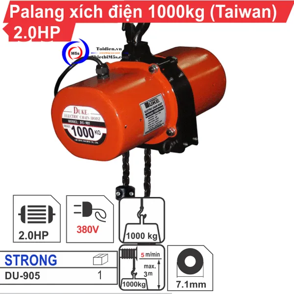 Pa lăng xích điện 1 Tấn DU-905
