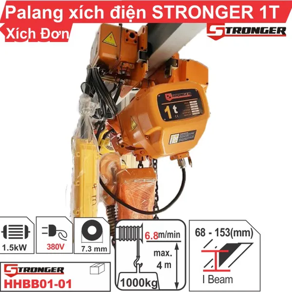 PA LĂNG XÍCH ĐIỆN 1 TẤN STRONGER (dịch chuyển)